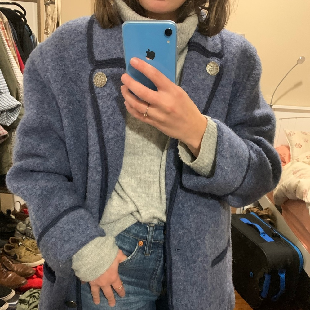 Price drop! Vintage Geisswein Blue Wool Coat